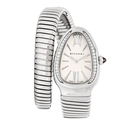 Stainless Steel Diamond Bezel 35mm Serpenti Tubogas Quartz Watch