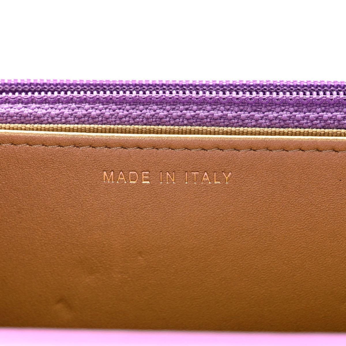 Lambskin Quilted CC Pearl Crush Wallet on Chain WOC Purple