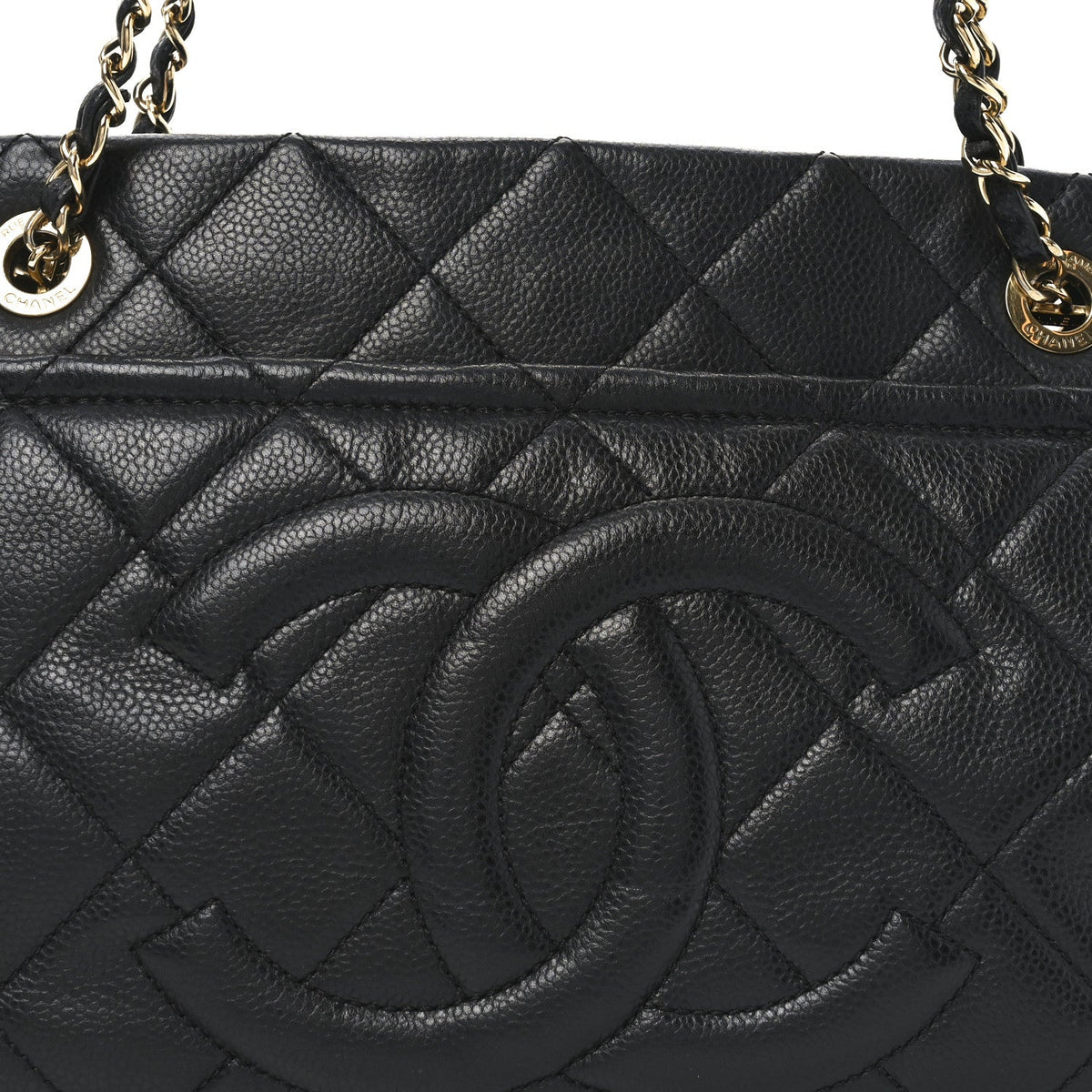 Caviar Quilted Timeless CC Soft Tote Black