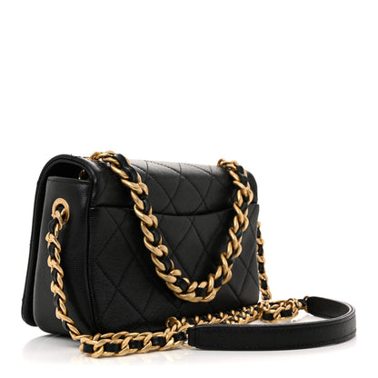 Caviar Quilted Small Fashion Therapy Flap Bag Black