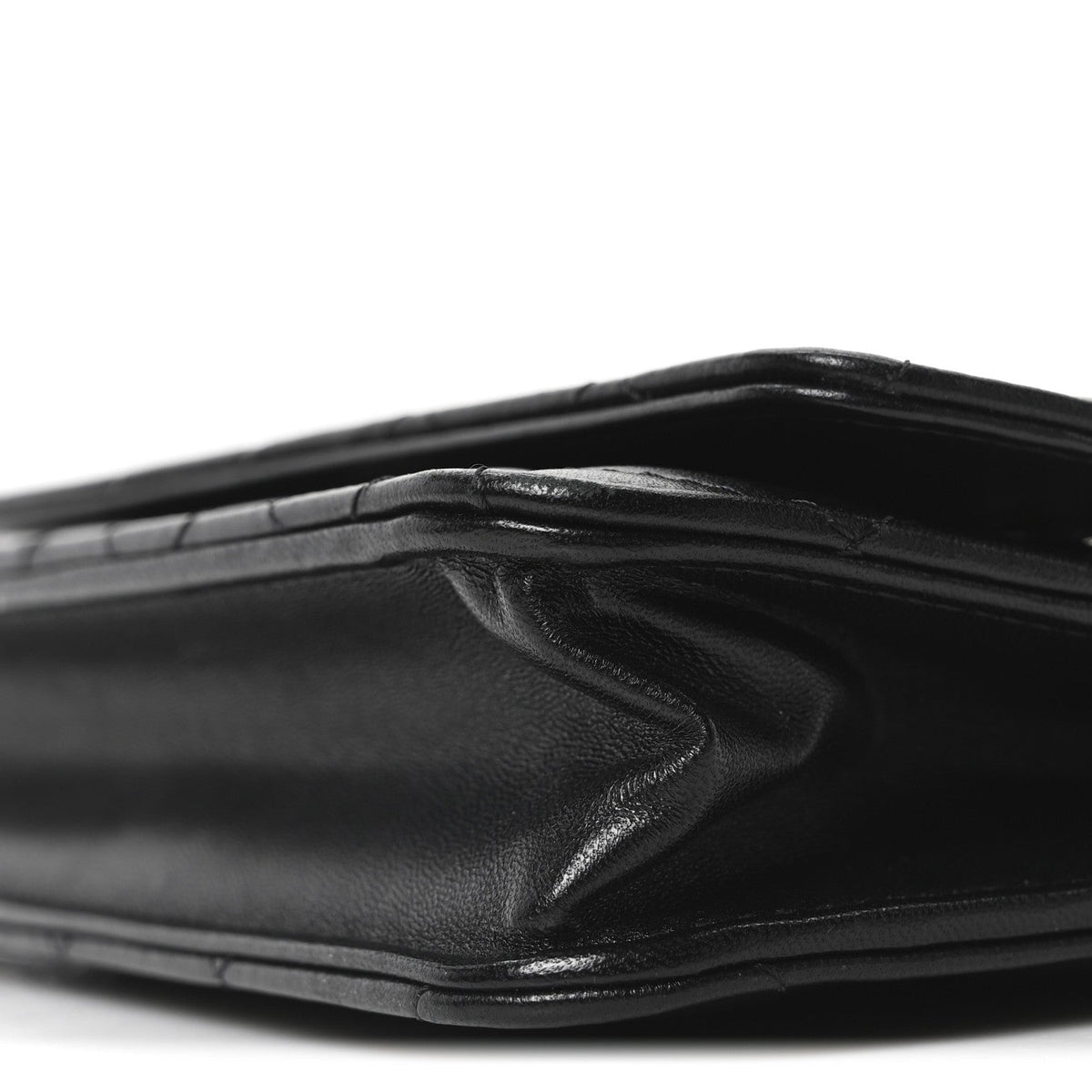 Lambskin Quilted Wallet On Chain WOC Black