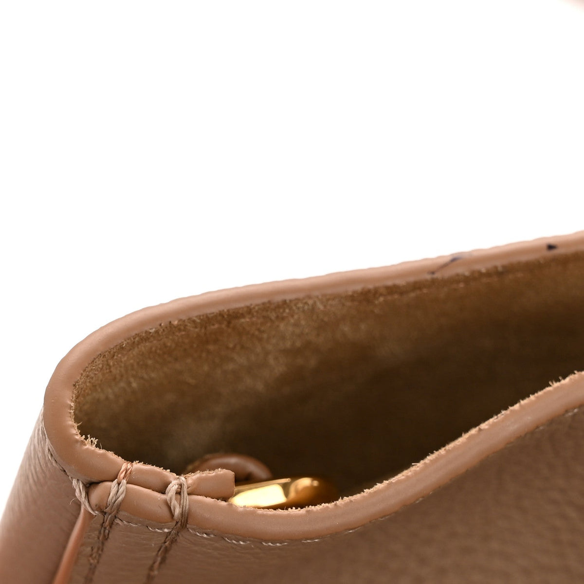 Soft Grained Calfskin Mini Pebble Bucket Bag Oak