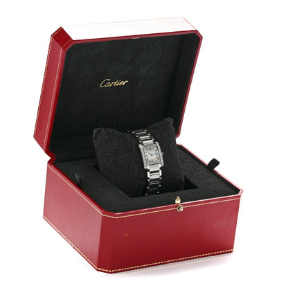 Stainless Steel Diamond Bezel 20mm Tank Francaise Quartz Watch