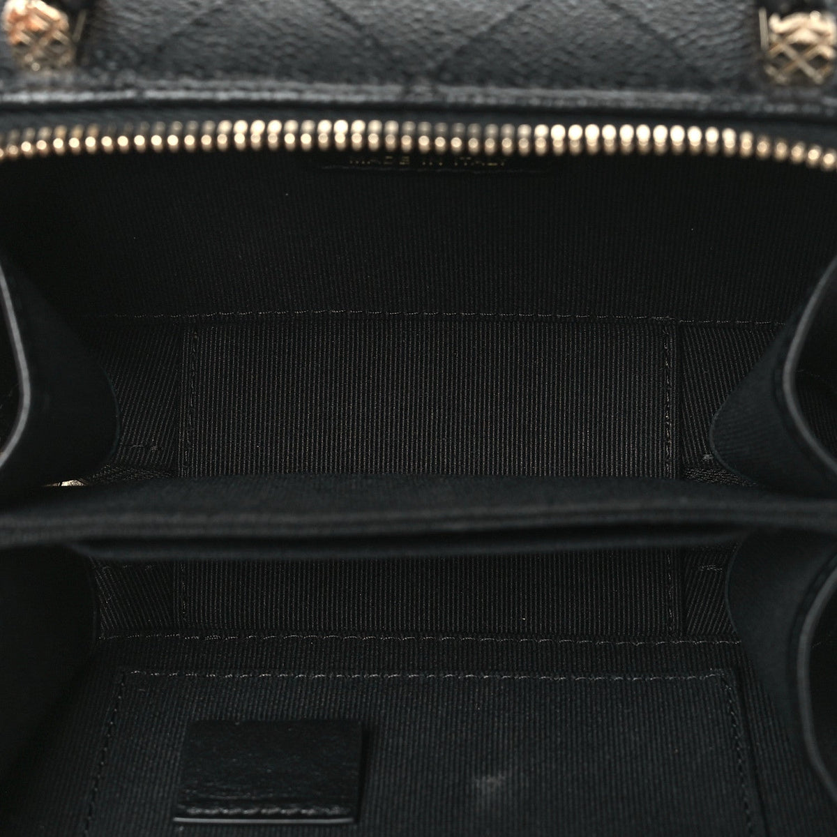 Caviar Quilted Small Top Handle Vanity Case Black