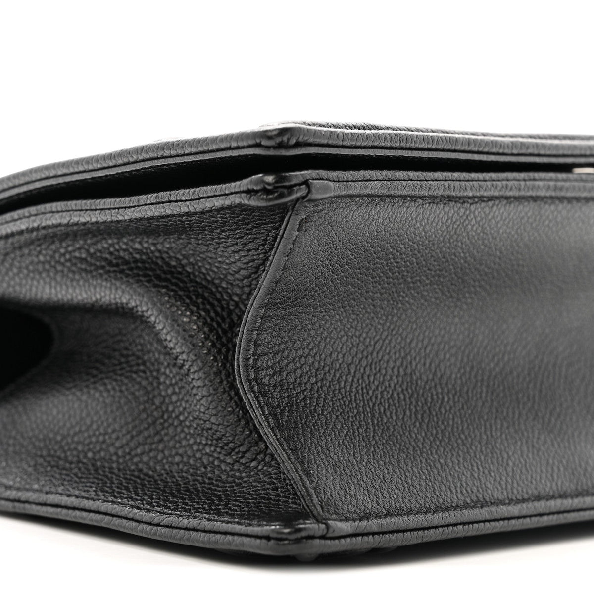 Grained Calfskin Small Diorama Flap Bag Black