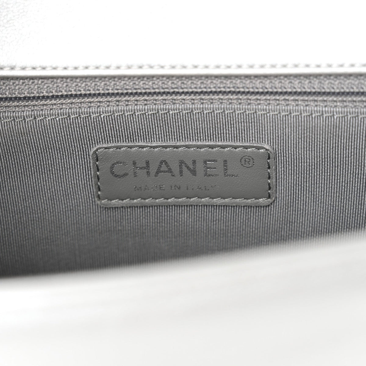 Metallic Calfskin Quilted New Medium Boy Flap Silver
