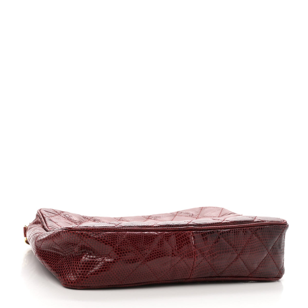 Lizard Quilted Small Tassel Camera Case Burgundy