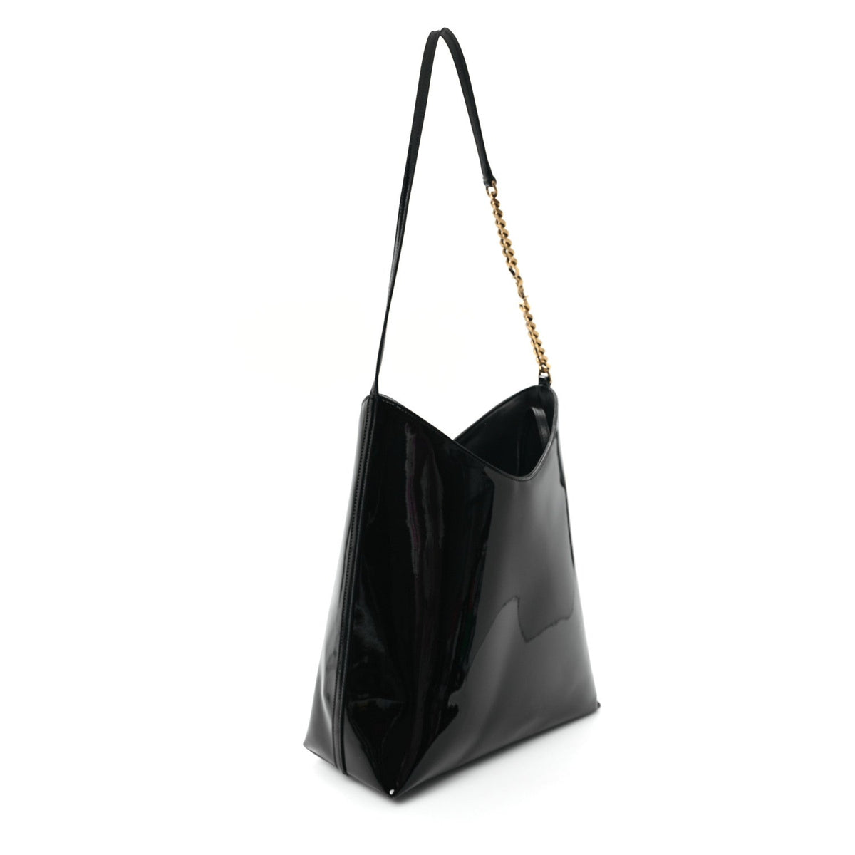 Patent Calfskin Rendez-Vous Hobo Black