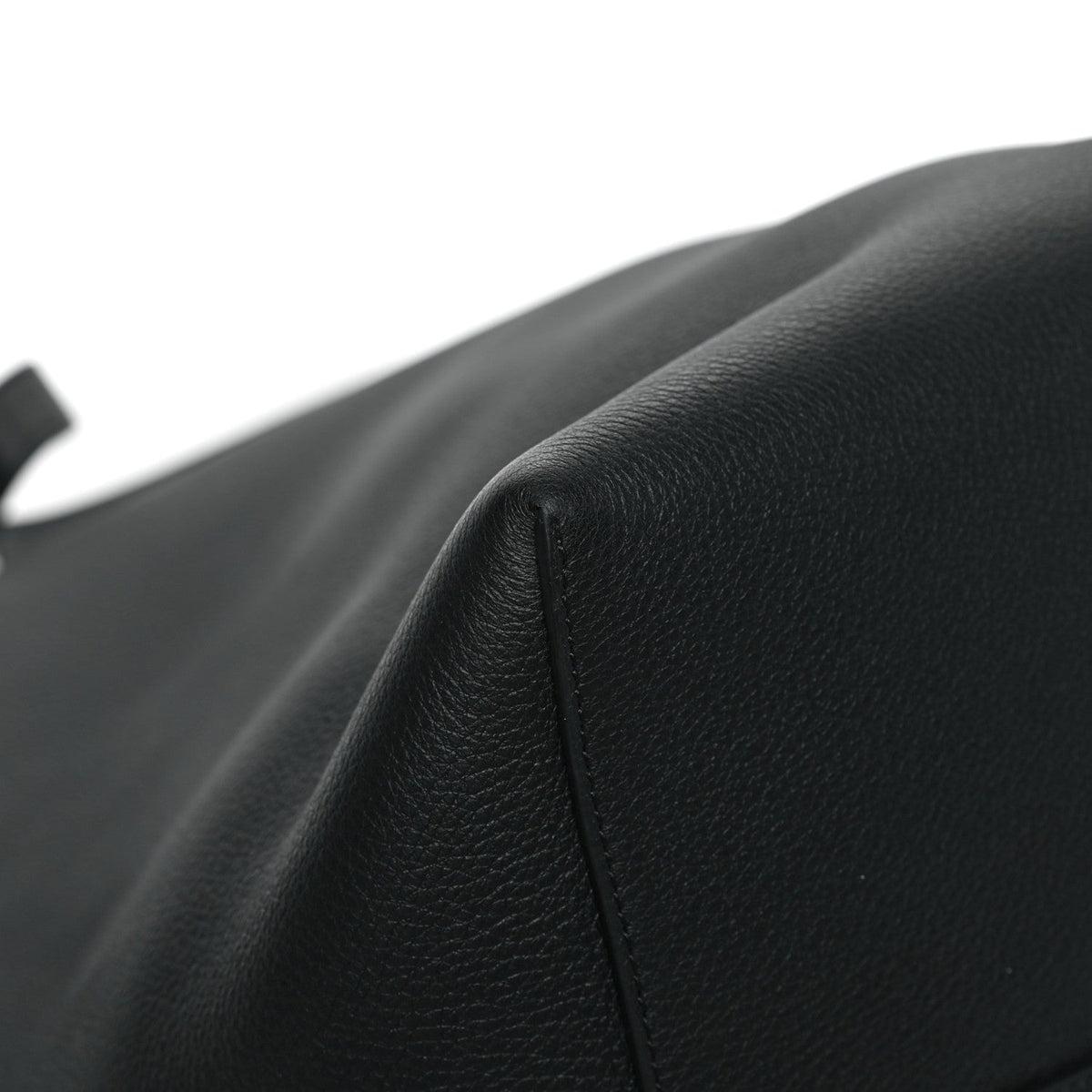 Grained Calfskin Medium N/S Hook Tote Black