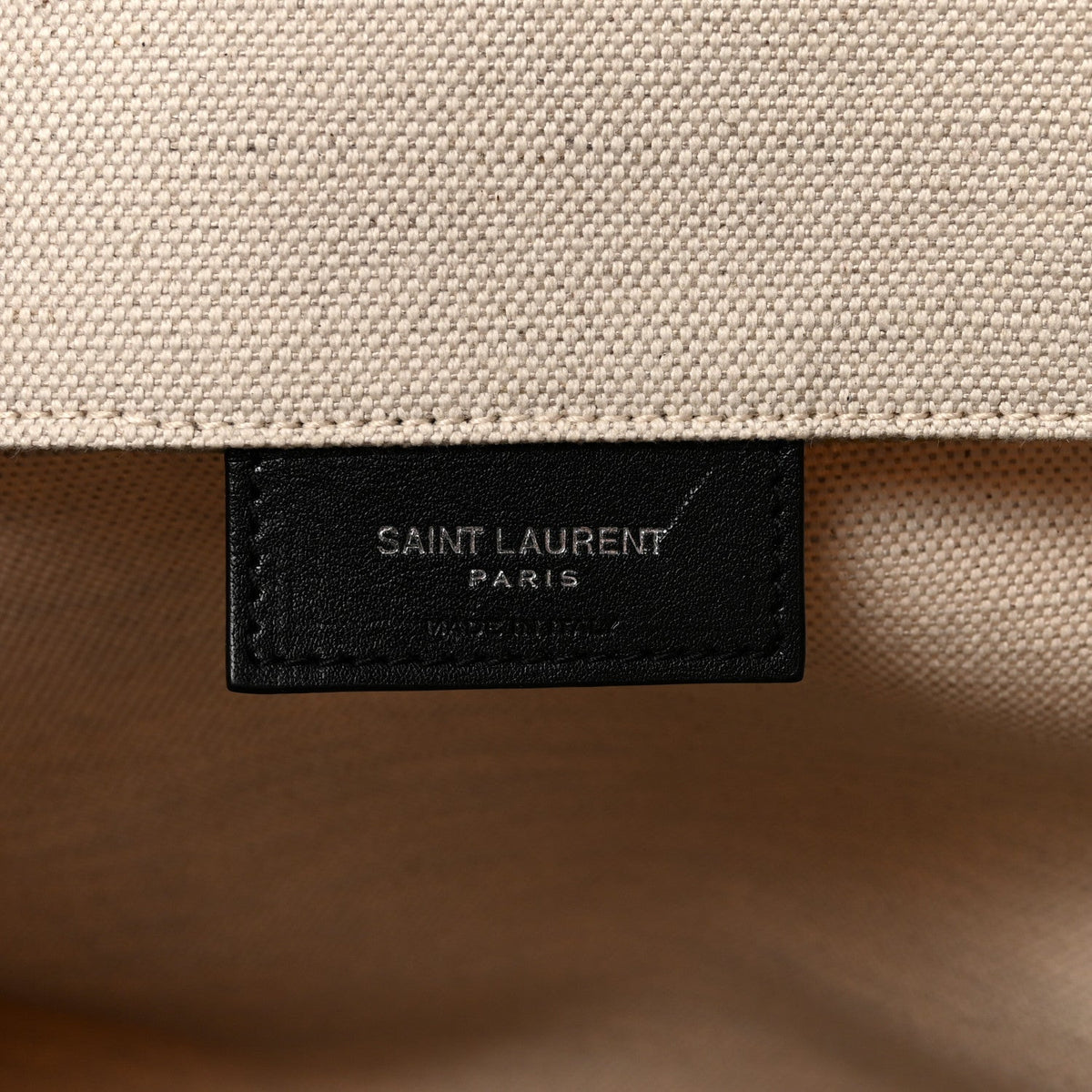 Canvas Calfskin Large Thin Sac De Jour Naturel Black