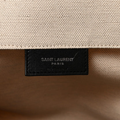 Canvas Calfskin Large Thin Sac De Jour Naturel Black