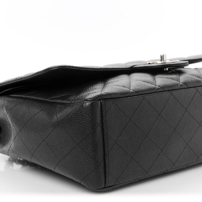 Caviar Quilted Maxi Double Flap Black