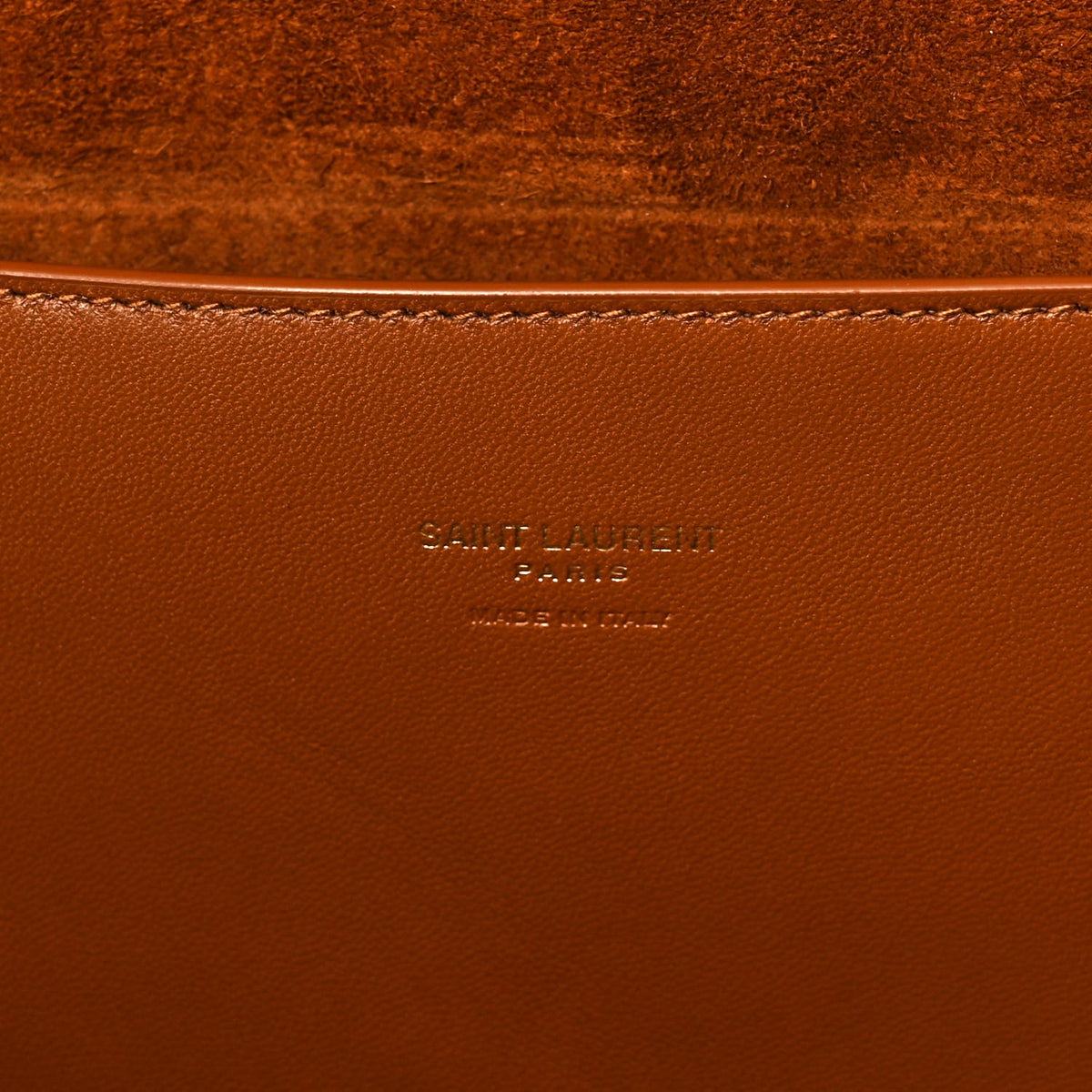 Saint Laurent  Calfskin Crocodile Embossed Suede Medium Reversible Monogram Kate Satchel Military Taupe