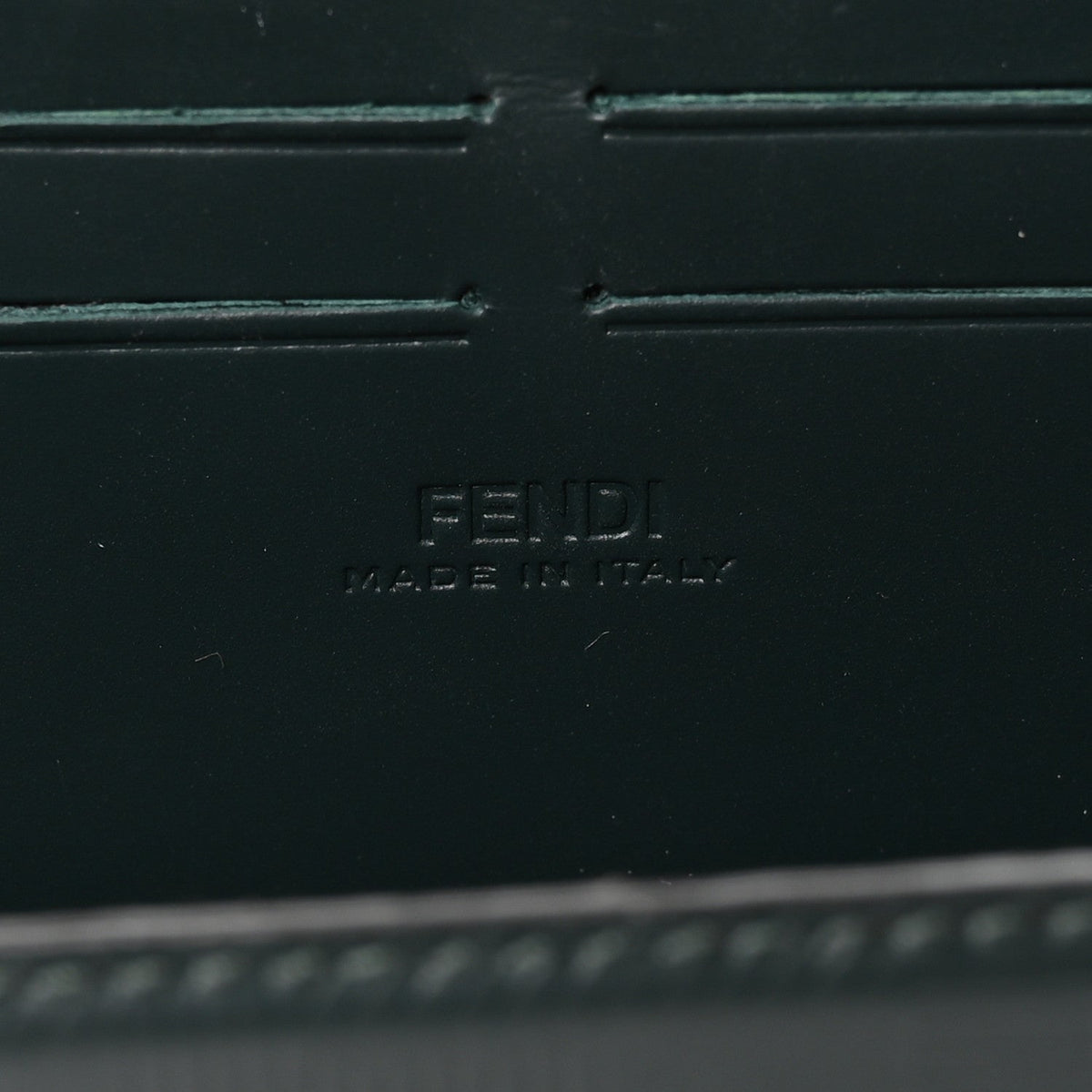 Vitello King FF Lines Embossed Baguette Soft Trunk Verde Inglese