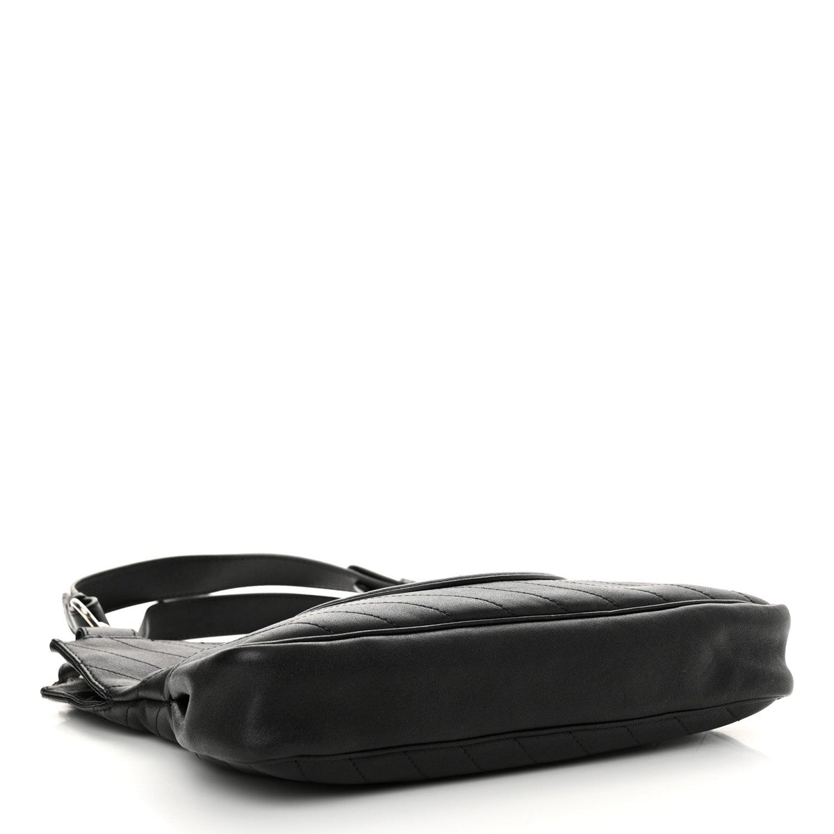 Sakai Be Green Calfskin Diagonal Stitched Small Blondie Tote Black
