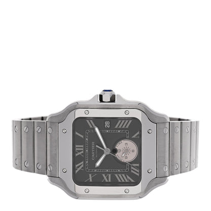 Stainless Steel 40mm Santos Dual Time Automatic Watch Grey
