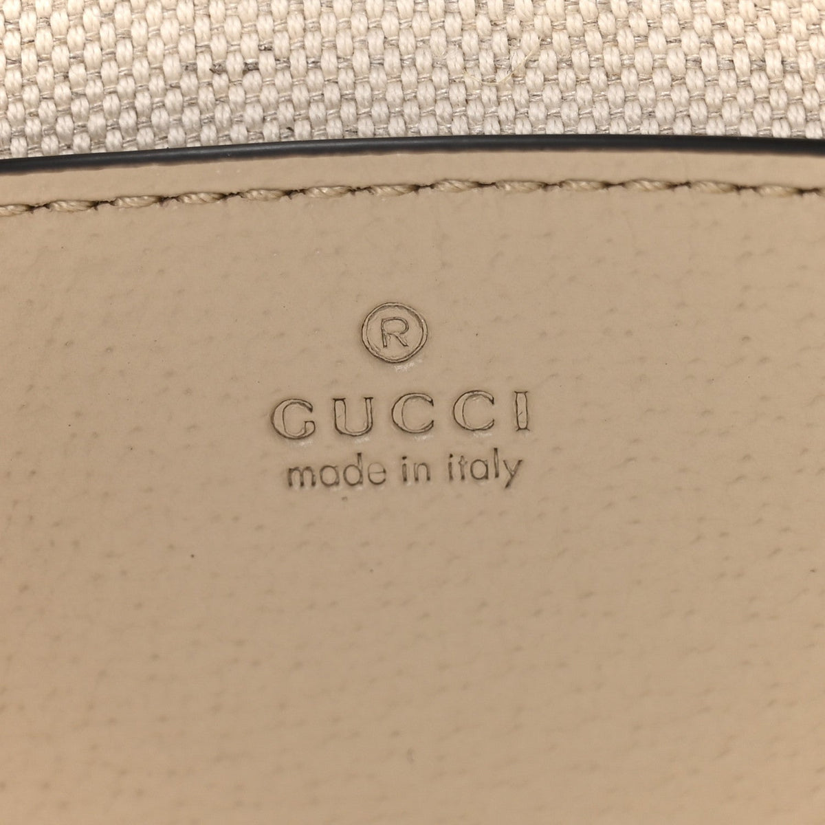 GG Supreme Monogram Textured Dollar Calfskin Web Mini Ophidia GG Handbag Beige Mystic White Oatmeal