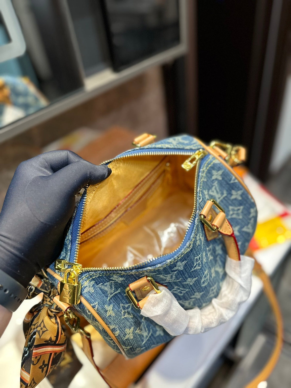 LV Denim Speedy