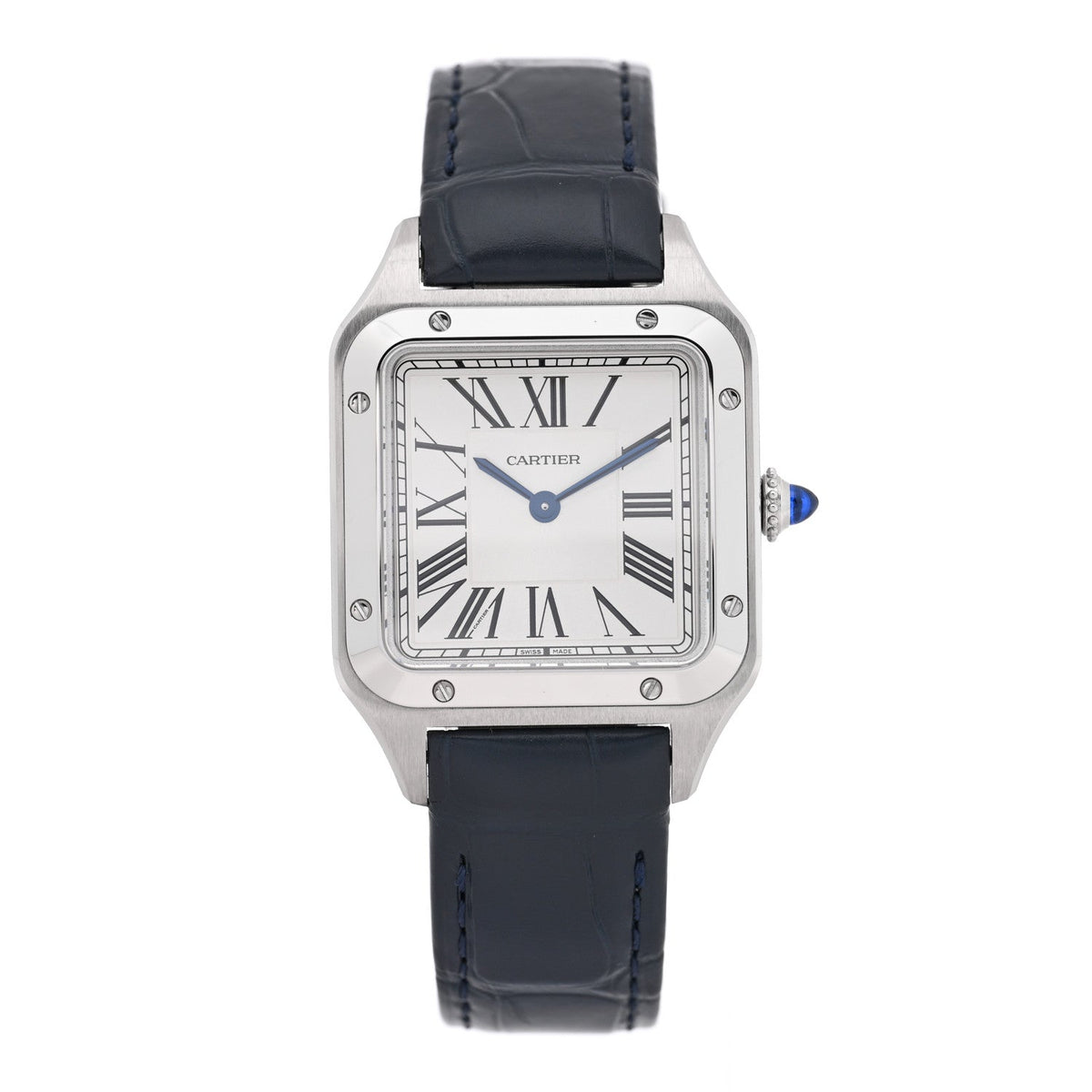 Stainless Steel Alligator 27.5mm Santos Dumont Quartz Watch