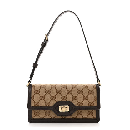 GG Monogram Mini Luce Shoulder Bag Beige Ebony