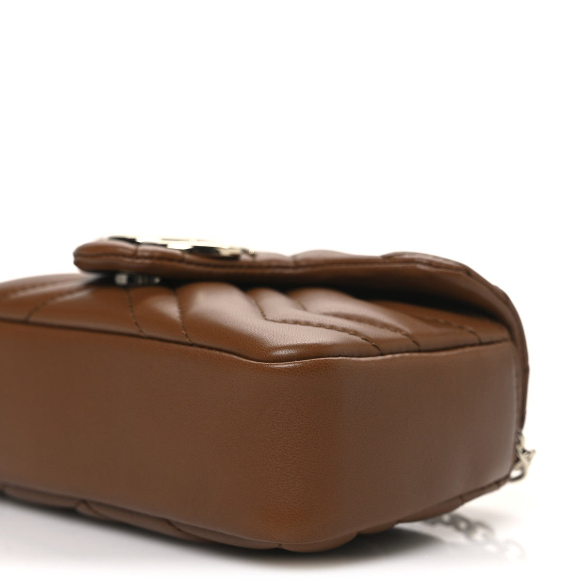 Lambskin Matelasse Mini GG Marmont Shoulder Bag Brown