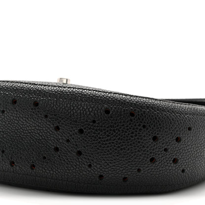 Caviar Perforated Messenger Bag Black