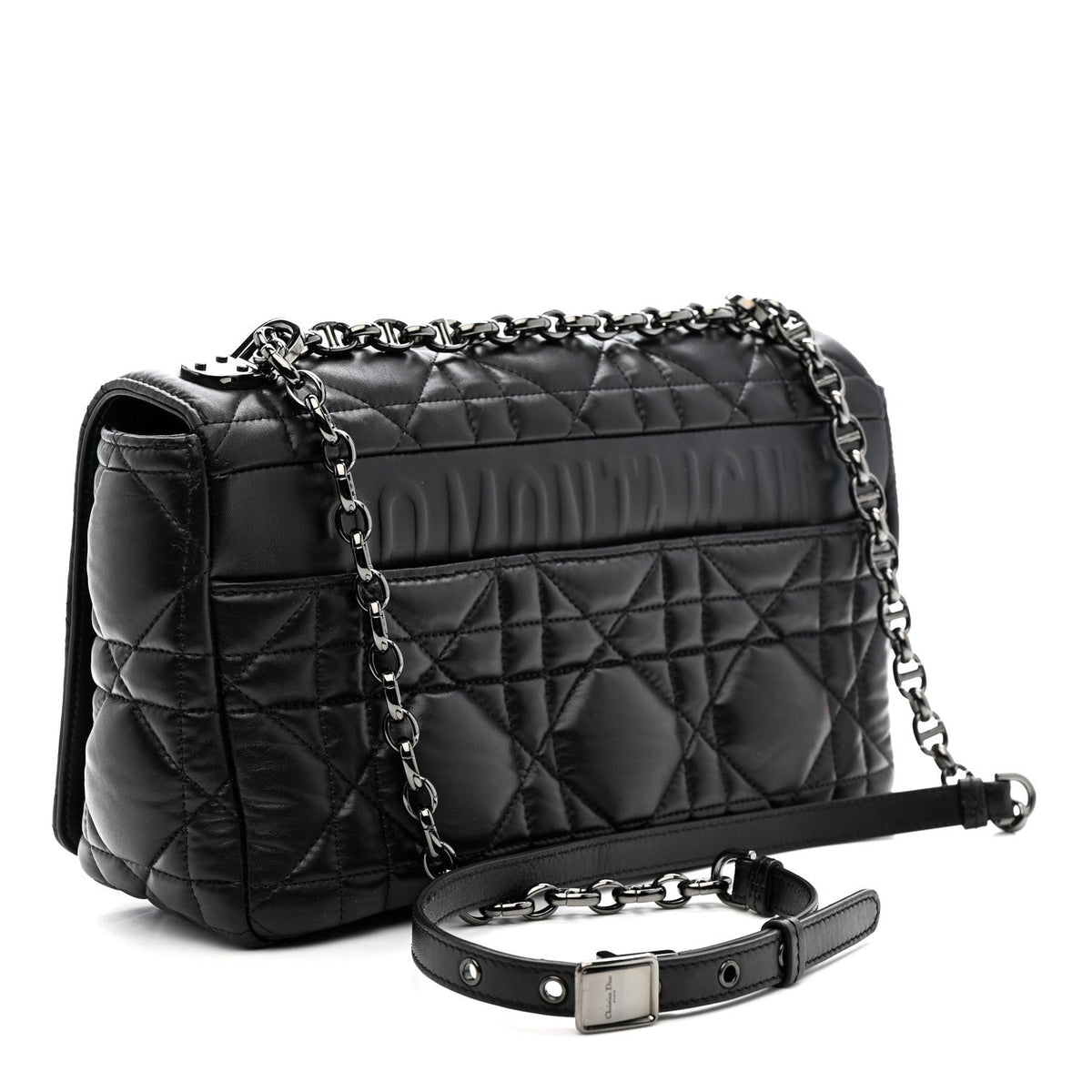 Calfskin Macrocannage Large Caro Bag Black