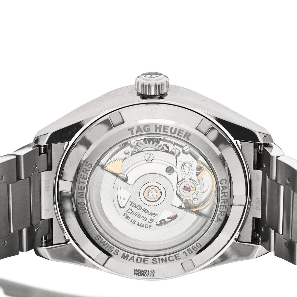 Stainless Steel 39mm Carrera Caliber 5 Automatic Watch Black WBN2113