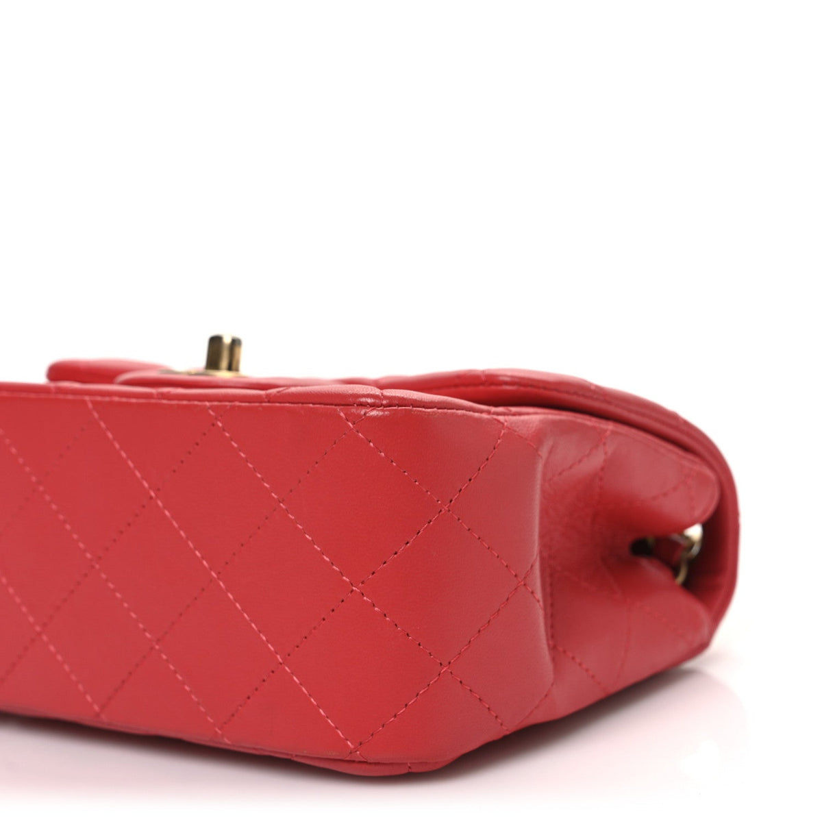 Lambskin Quilted Mini Square Flap Red