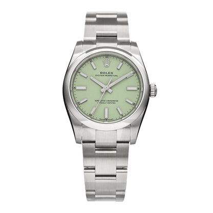 Stainless Steel 34mm Oyster Perpetual Watch Pistachio 124200