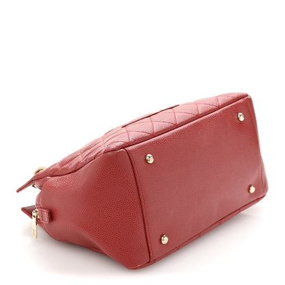 Caviar Quilted Petit Timeless Shopping Tote PTT Red