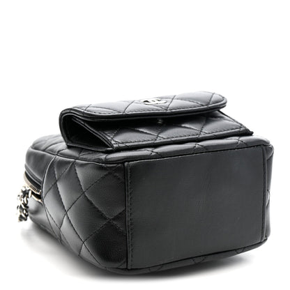 Lambskin Quilted CC Mini Classic Backpack Black