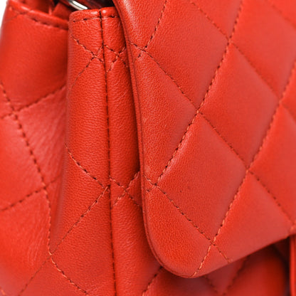 Lambskin Quilted Mini Square Flap Orange