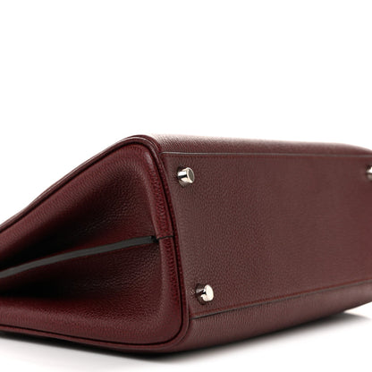 Grainy Calfskin Small Zumi Top Handle Bag Vintage Bordeaux
