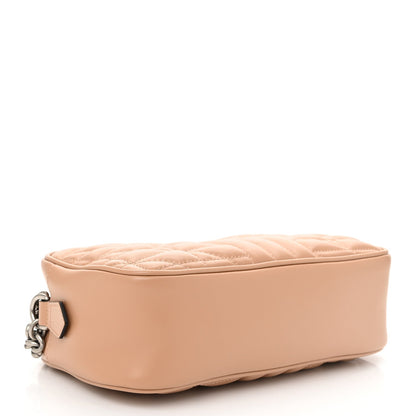 Calfskin Matelasse Aria Small GG Marmont Chain Shoulder Bag Camelia