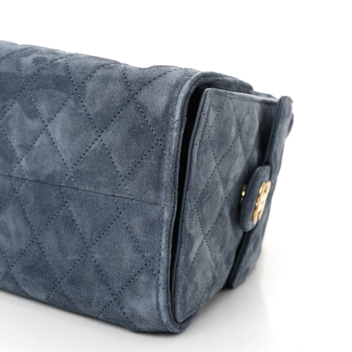 Suede Quilted Small Chanel 25 Handbag Blue