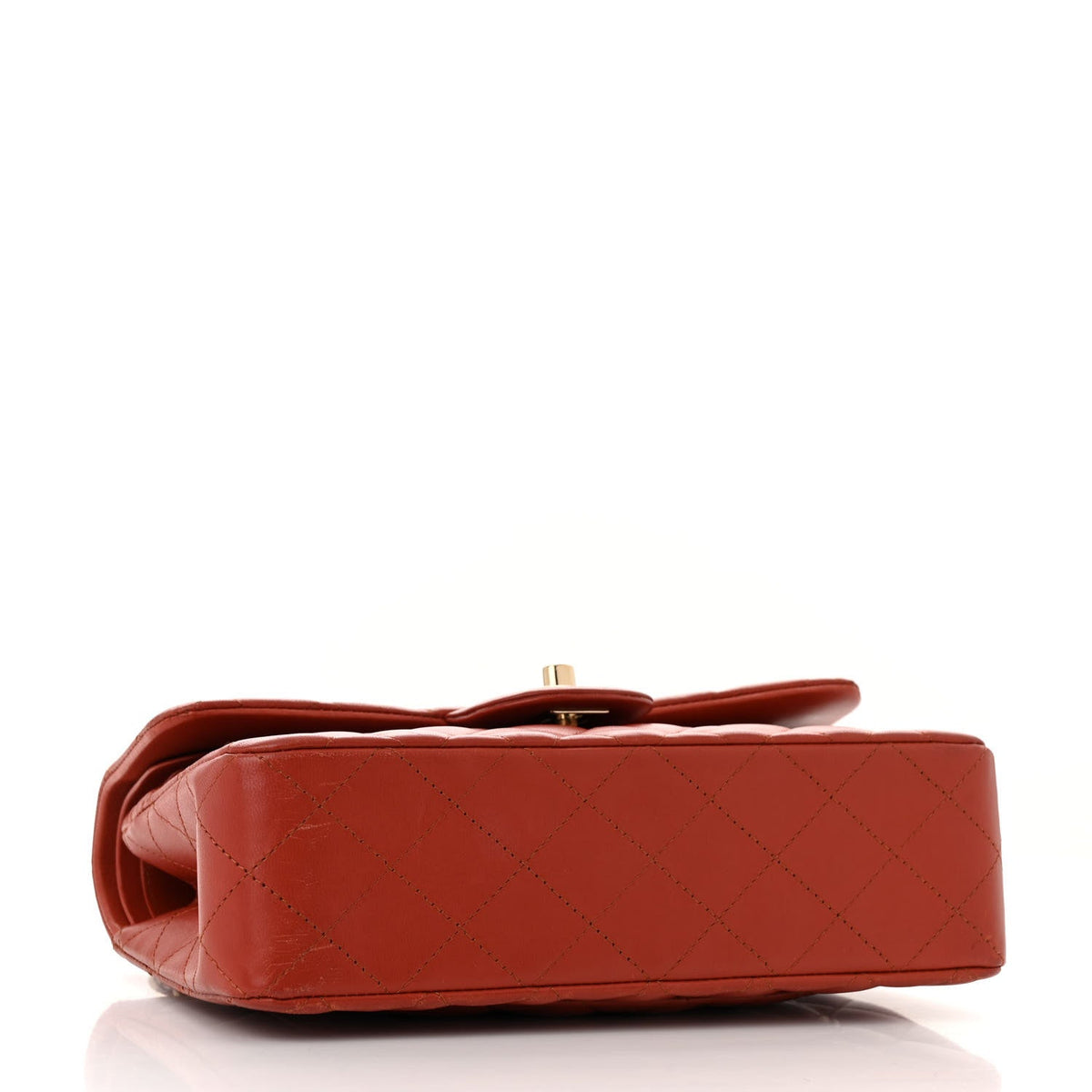Lambskin Quilted Small Double Flap Red