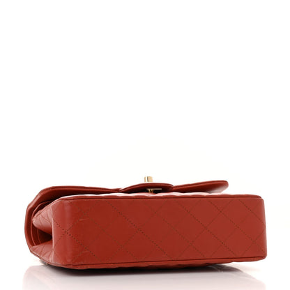 Lambskin Quilted Small Double Flap Red