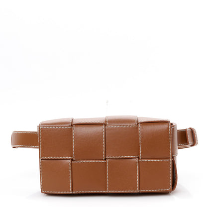 Calfskin Maxi Intreccio Mini Cassette Belt Bag Wood