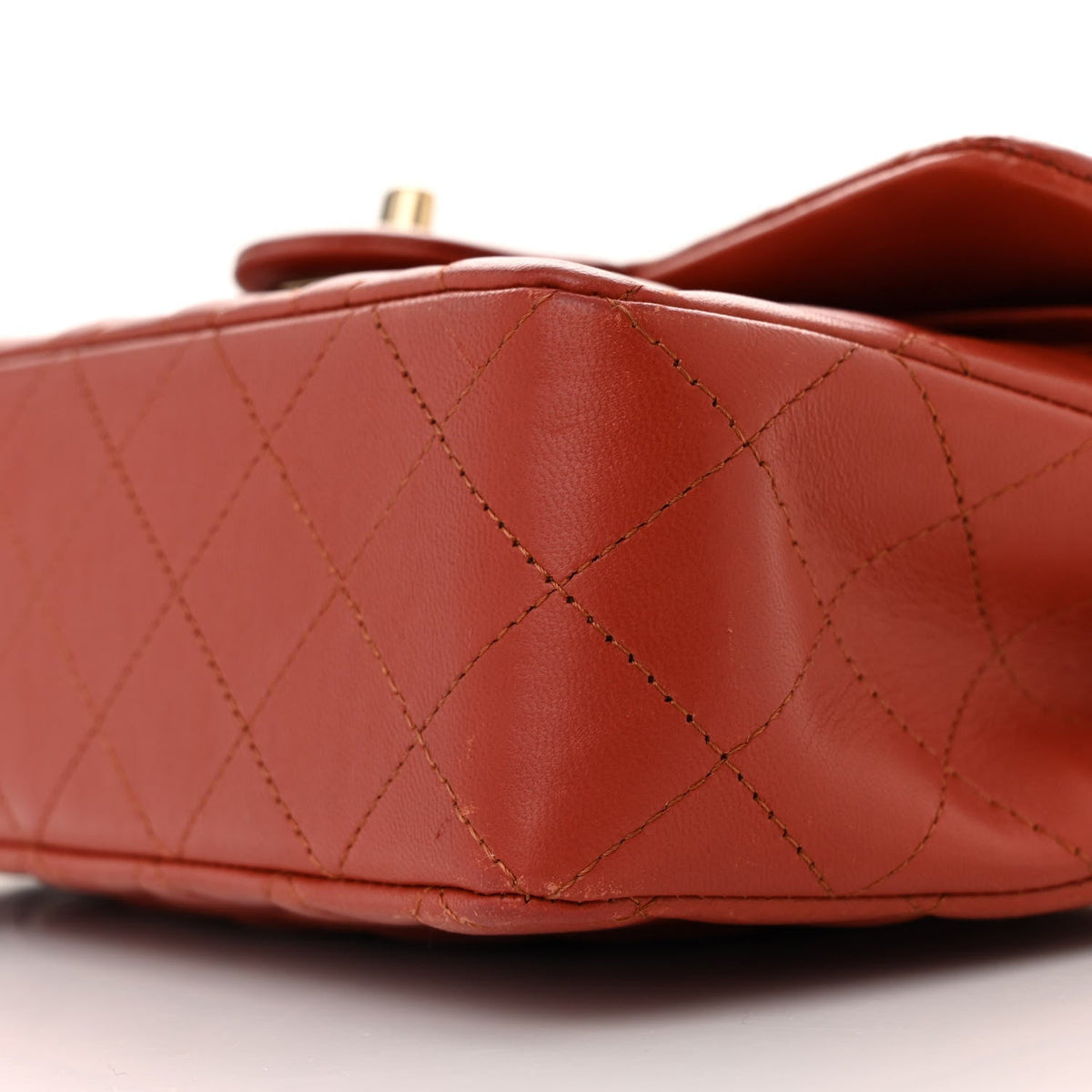 Lambskin Quilted Small Double Flap Red