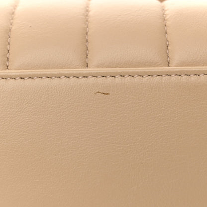 Calfskin Y Quilted Monogram Medium Loulou Chain Satchel Nude Powder