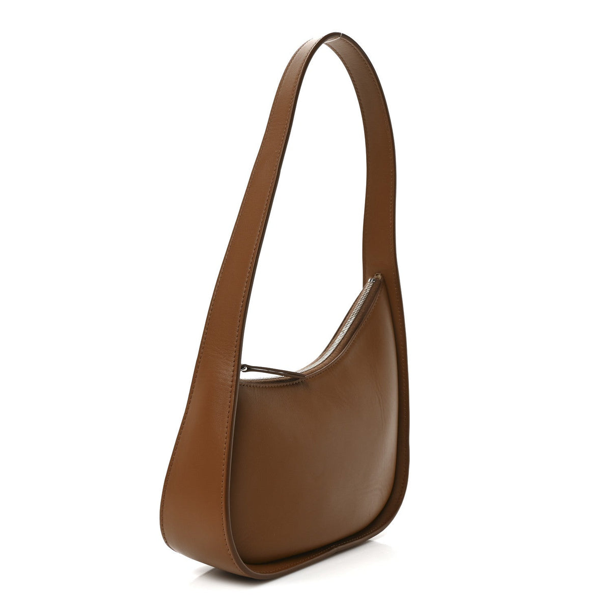 Smooth Calfskin Half Moon Shoulder Bag Chestnut