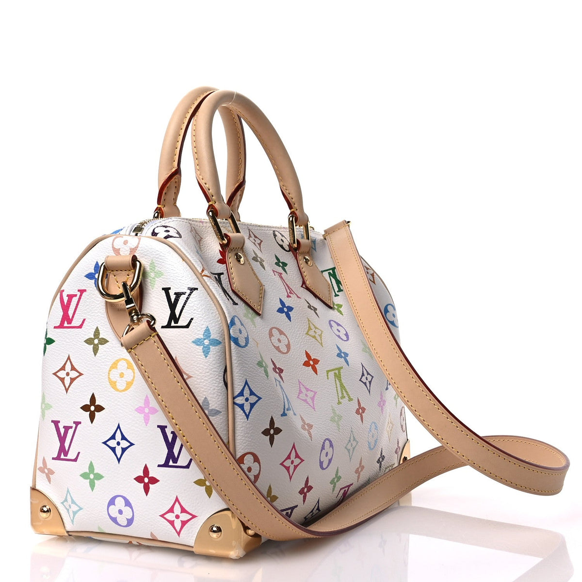 LV X TM Monogram Multicolor Speedy Bandouliere 25 White