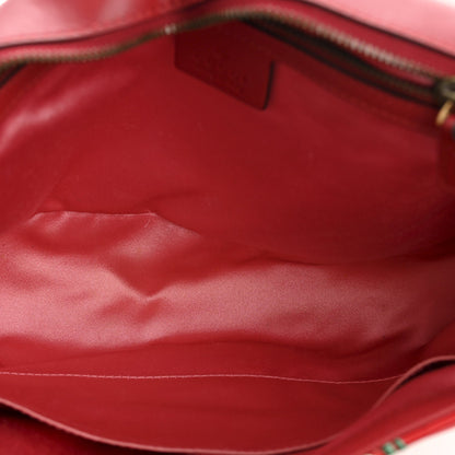 Jacquard Matelasse Floral Medium GG Marmont Shoulder Bag Red