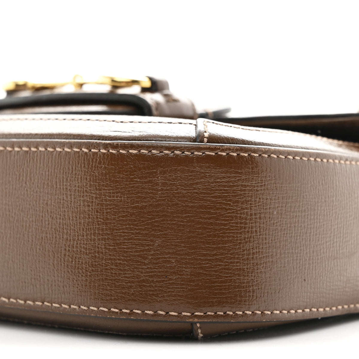 GG Supreme Monogram Web Mini Horsebit 1955 Shoulder Bag Beige Brown Sugar