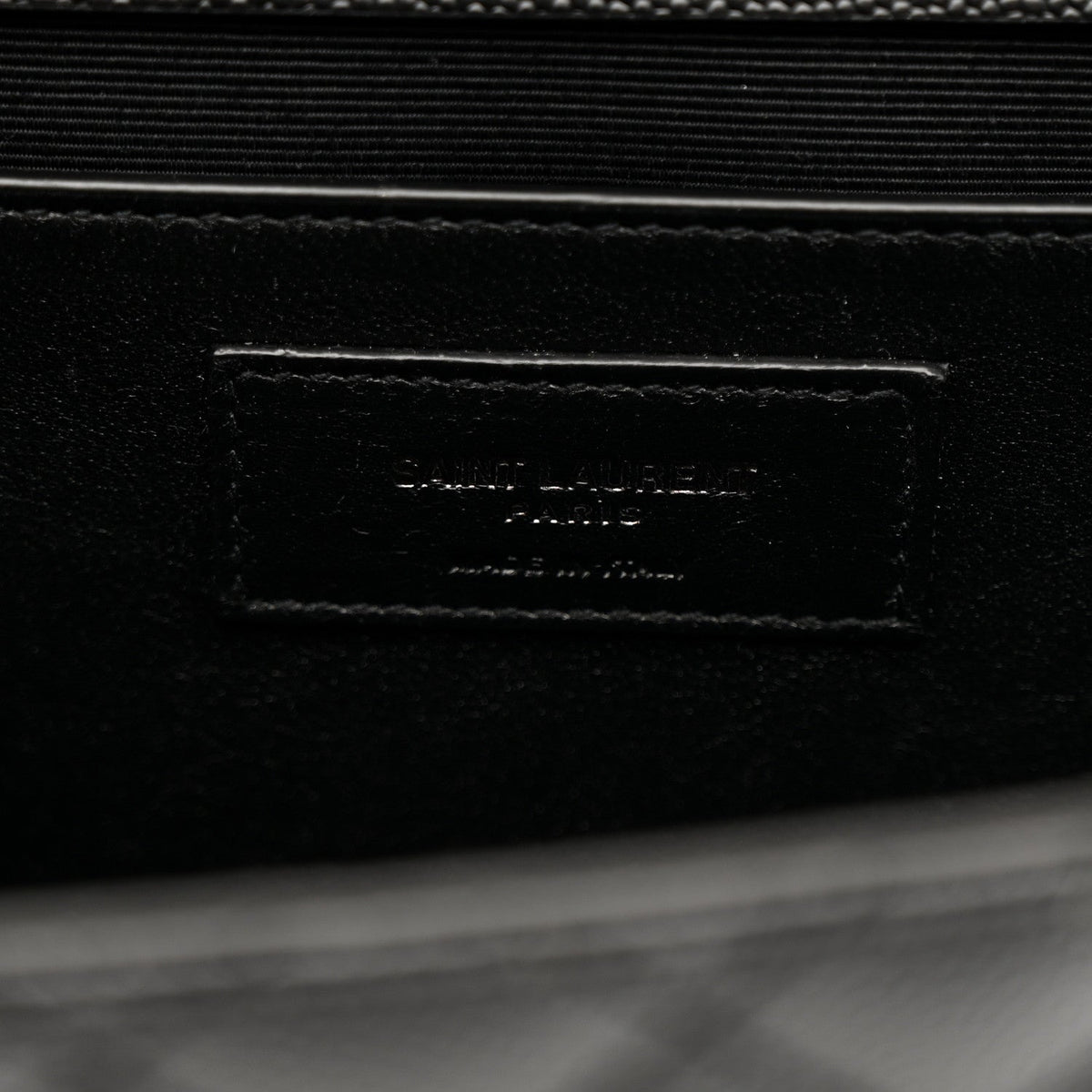 Grain De Poudre Textured Mixed Matelasse Triquilt Medium Monogram Monochrome Satchel Black