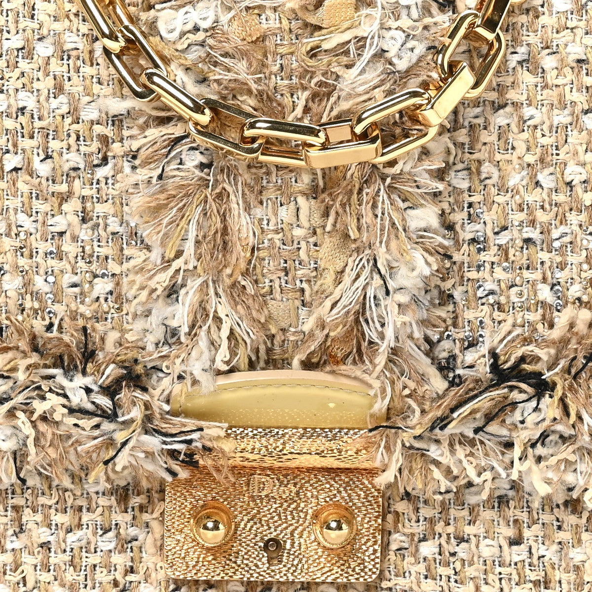 Tweed Medium Miss Dior Flap Beige