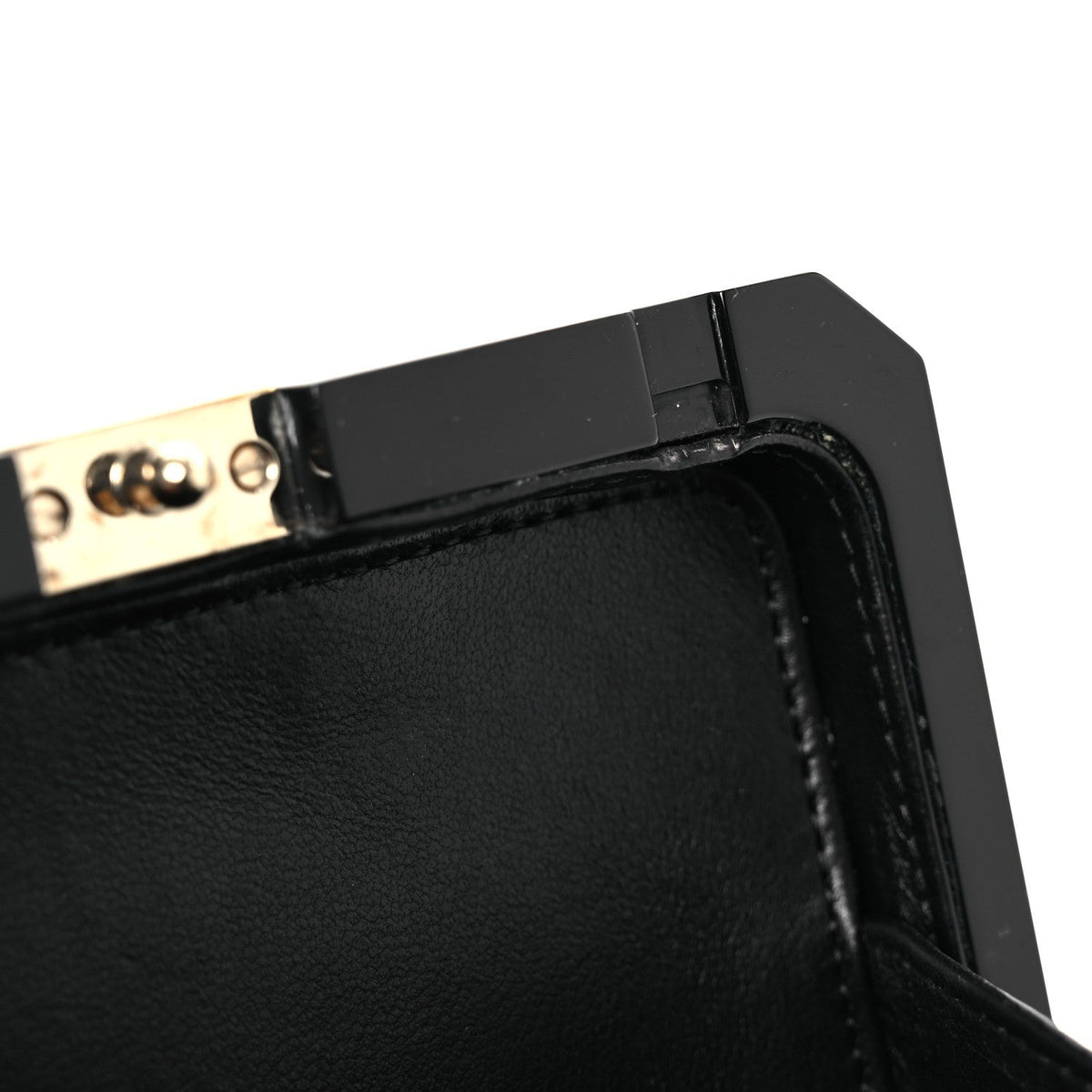 Plexiglass Perfume Bottle Clutch Black