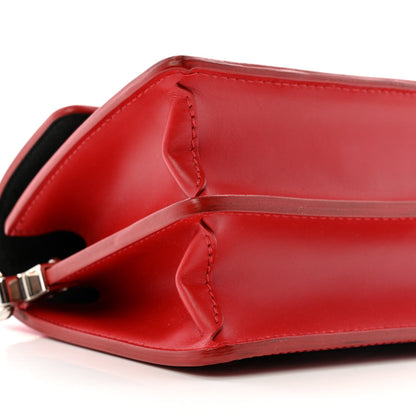 Patent Calfskin Monogram Lace Dauphine Mini Red