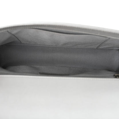 Metallic Calfskin Quilted New Medium Boy Flap Silver